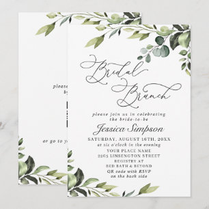 Convite Eucalyptus Watercolor Bridal Brunch