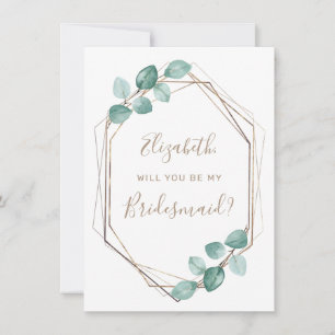 Convite Eucalyptus Watercolor Greenery Bridesmaid