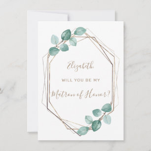 Convite Eucalyptus Watercolor Greenery Matron de Honra
