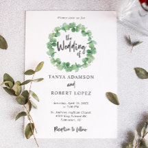 Eucalyptus Wedding Elegant Wreath Lettering Folha