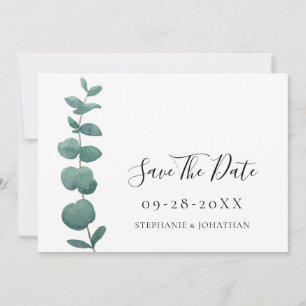 Convite Eucalyptus Wedding Elegante Salvar A Data