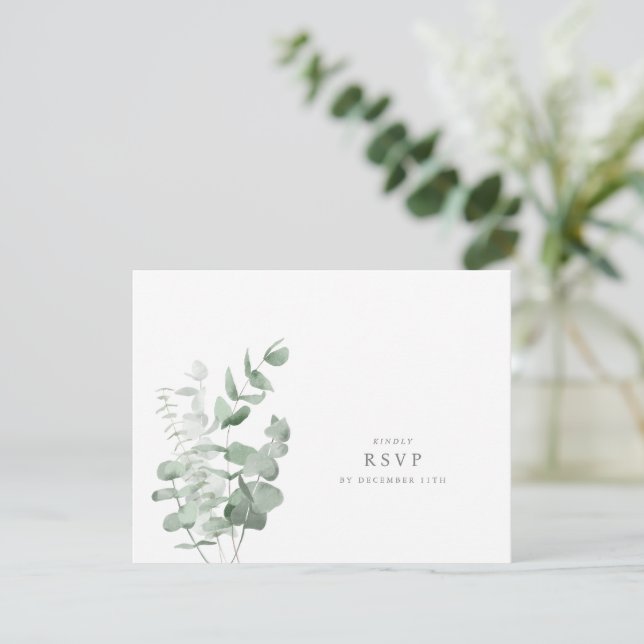 Convite Eucalyptus Wedding RSVP (Em pé/Frente)