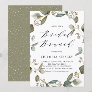 Convite Eucalyptus Wreath Bridal Brunch