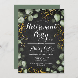 Convite Eucalyptus Wreath Chalkboard