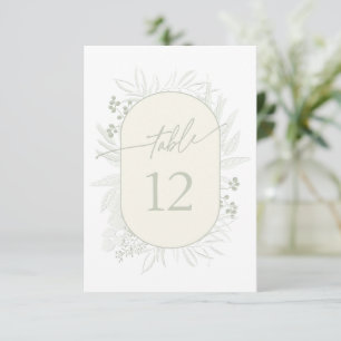 Convite Eucalyptus Wreath Table Number Ivory ID901