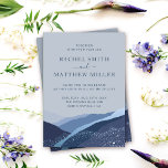 Convite Evenin in the hills mountains bleu blue dusty<br><div class="desc">Evenin in the hills mountains bleu blue dusty invitation</div>