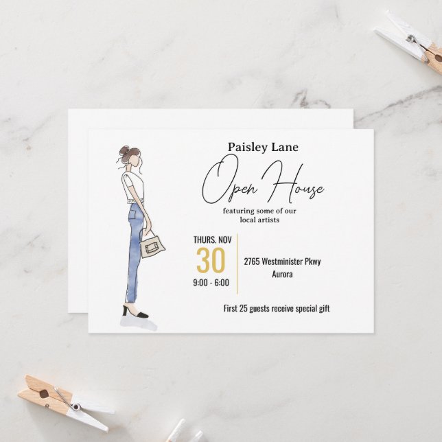 Convite Event Invitation for open house or other (Frente/Verso In Situ)