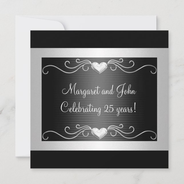 Convite Evento 2 do 25 do Black Silver Love Hearts (Frente)