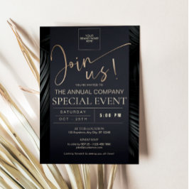 Convite Evento Anual Especial Corporativo de Luxo em Ouro