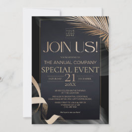 Convite Evento Anual Especial Corporativo de Luxo em Preto