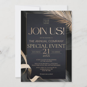 Convite Evento Anual Especial Corporativo de Luxo em Preto