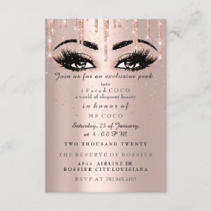 Convite Evento Coco Drives Rosa Eyelash Confetti Makeup