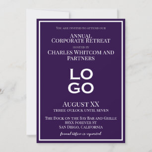 Convite Evento Corporativo Empresarial Roxo com Logotipo P