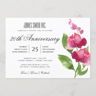 Convite EVENTO CORPORATIVO FLORAL DE Aquarela ROSA
