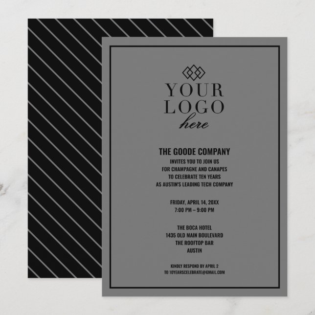 Convite Evento corporativo personalizado| Parte (Frente/Verso)