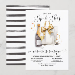 Convite Evento da butique Sip and Shop
