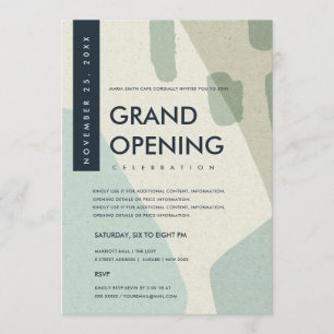 CONVITE EVENTO DE ABERTURA DE GRÃO AZUL AQUA ABSTRATO MODE