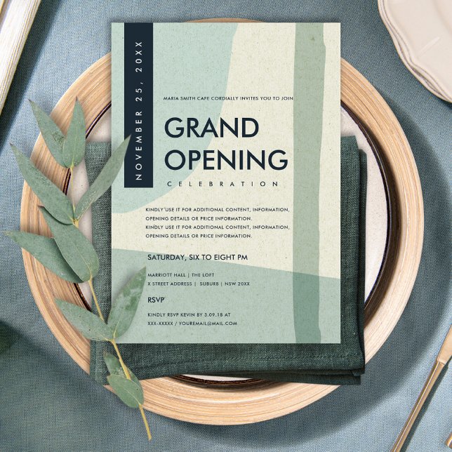 CONVITE EVENTO DE ABERTURA DE GRÃO AZUL AQUA ABSTRATO MODE (Criador carregado)