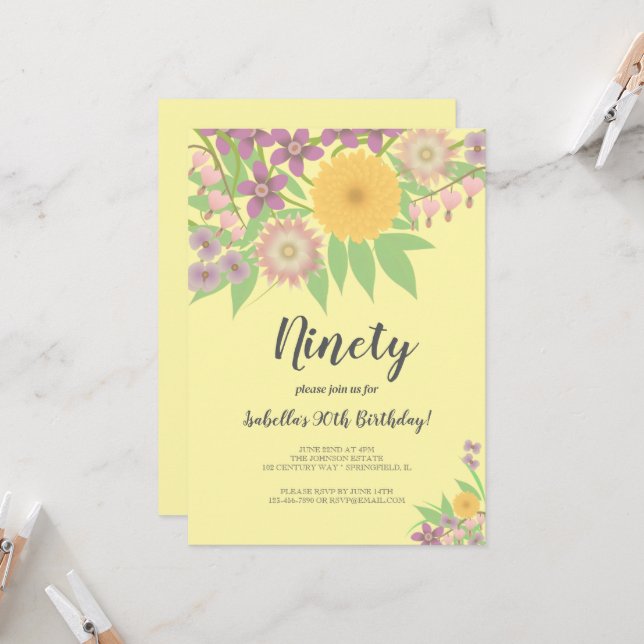 Convite Evento de Aniversário da Avó (Frente/Verso In Situ)