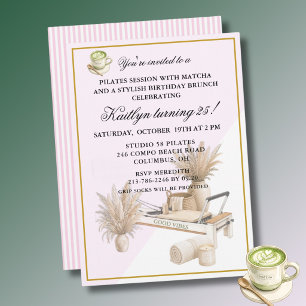 Convite Evento de Aniversário de 25 anos Pilates & Matcha