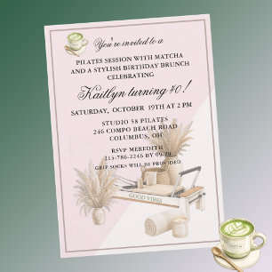 Convite Evento de Aniversário de 40 anos Pilates & Matcha