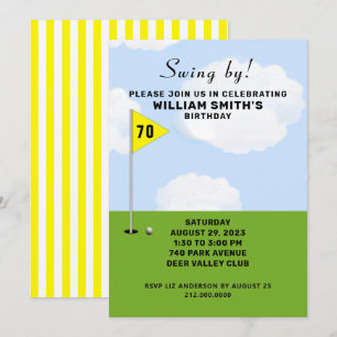 Convite evento de aniversário de tema de golfe
