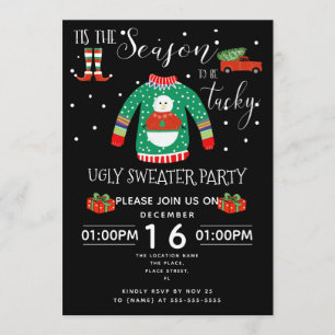 Convite evento de arrecadação de fundos de festas feias de