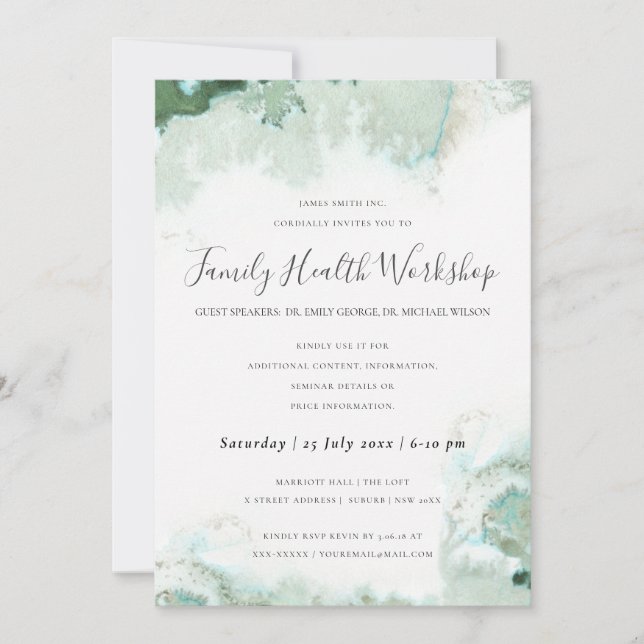 CONVITE EVENTO DE ARTE GEOMÉTRICA DO ABSTRATO DE AQUA MODE (Frente)