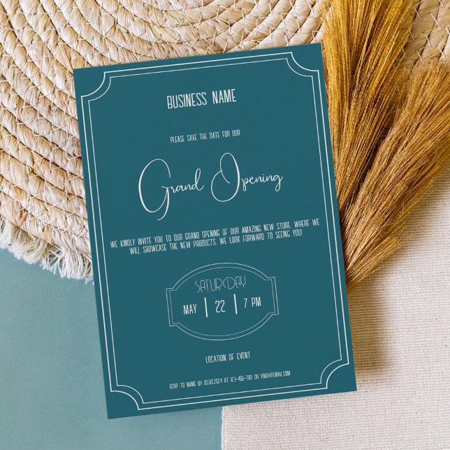 Convite Evento de boutique azul de gasolina (Criador carregado)