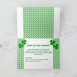 Convite Evento de casamento trevo de quatro folhas irlandê