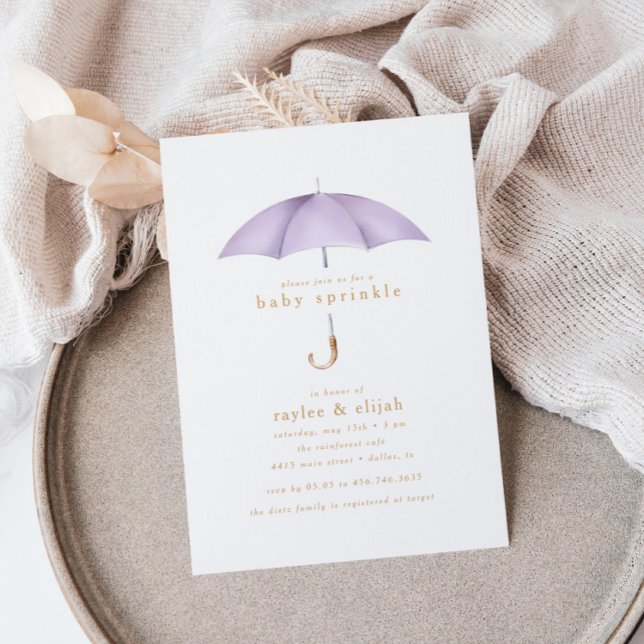 Convite Evento de Chá de Bebê Roxo Claro | (Criador carregado)