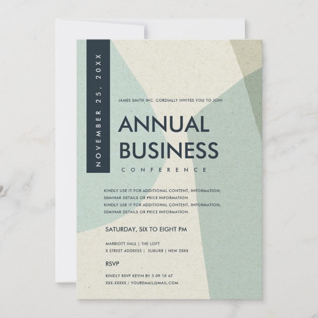 CONVITE EVENTO DE CONFERÊNCIA AZUL AQUA MODERNO ABSTRATO A (Frente)