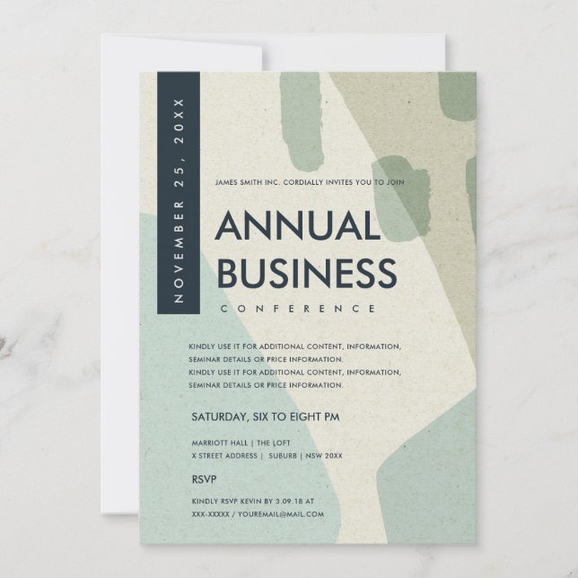 CONVITE EVENTO DE CONFERÊNCIA AZUL AQUA MODERNO ABSTRATO A (Frente)