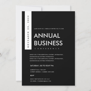 CONVITE EVENTO DE CONFERÊNCIA MODERNO MINIMALISTA PRETO E