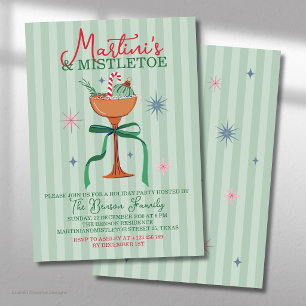 Convite Evento de Coquetel de Natal Martini's & Mistletoe