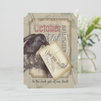 Convite Evento de Dia das Bruxas Negras assustador