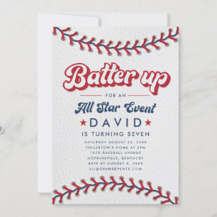 Convite Evento de Estrelas de Beisebol Batter Up