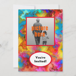 Convite Evento de Festa de aniversário Colorida do Arco-Ír