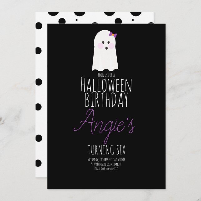 Convite Evento de Festa de aniversário do Fantasma Ghost C (Frente/Verso)