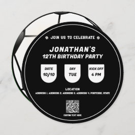 Convite Evento de Festa de aniversário do Tema de Futebol