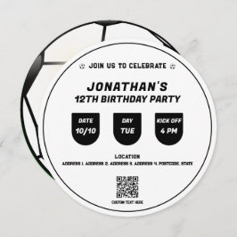 Convite Evento de Festa de aniversário do Tema de Futebol