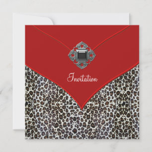 Convite Evento de Festa para Todas as Ocasiões Leopardo Ve