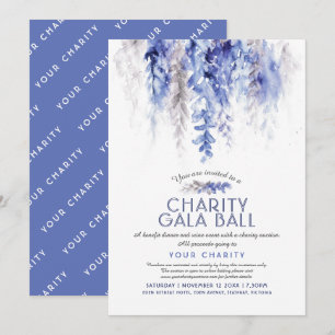 Convite Evento de gala de caridade azul de inverno à noit