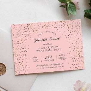 Convite Evento de Jantar de Gala de Negócios com Brilho Ro