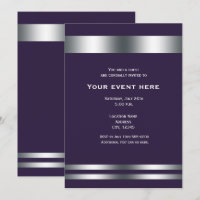 Evento de Jantar Elegante Roxo Escuro e Prata