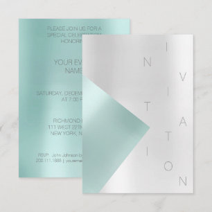 Convite Evento de Moda do Minimalismo Aqua Tiffany