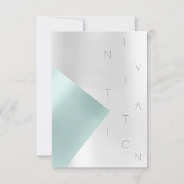 Convite Evento de Moda do Minimalismo Aqua Tiffany Metálic