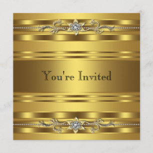Convite Evento de Negócios da Dourada Black Tie Party