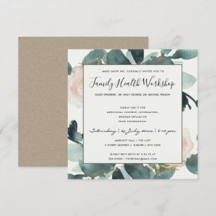 CONVITE EVENTO DE OFICINA DE FOLHAGEM ROSA VERMELHIDÃO DE 