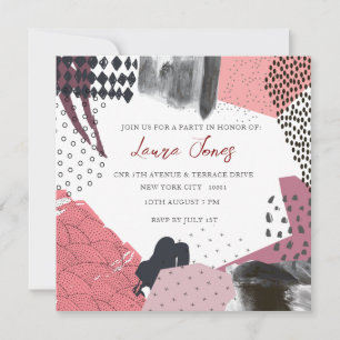 Convite Evento de Promocional de Colagem de Arte abstrato